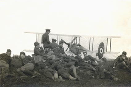 No 2 Sqn officers in front of a BE2a, April 1915